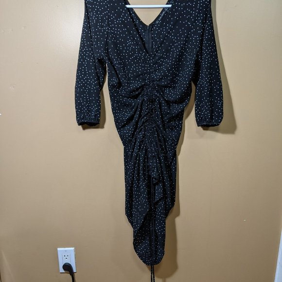 Zara front cinching dress 3/4 sleeve - Picture 2 of 8